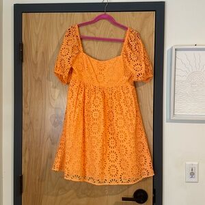 Orange eyelet dress